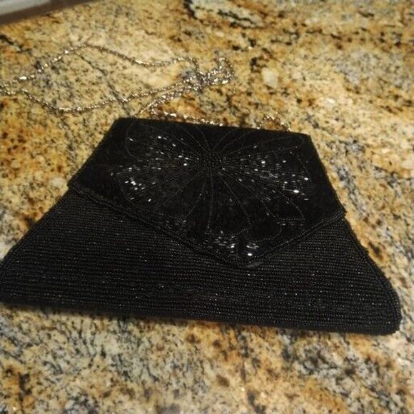 MCM Black Beaded Wristlet / Crossbody Small Cute Purse Bag - Picture 5 of 15